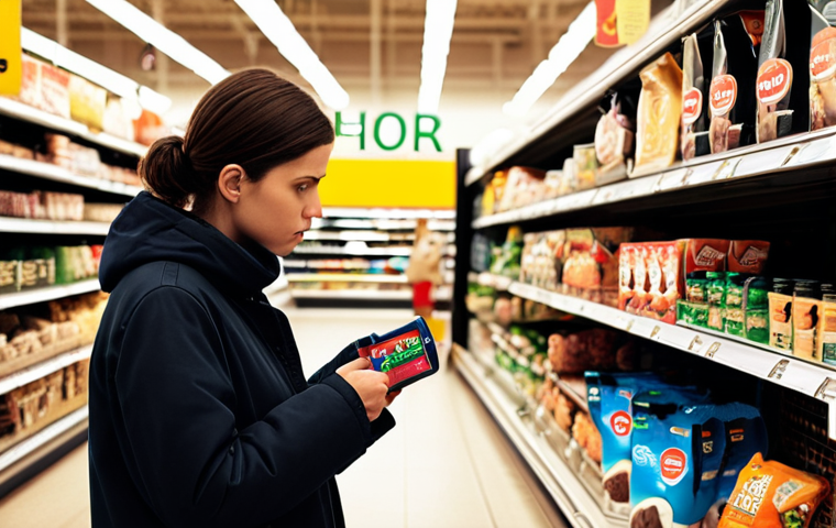 **

A person standing in a supermarket aisle, looking thoughtfully at a product, with a "24-hour rule" thought bubble above their head. The background is a blurred but recognizable supermarket setting with various products on shelves. The overall tone is one of mindful shopping and resisting impulse purchases. Focus on a relatable, everyday scenario.

**